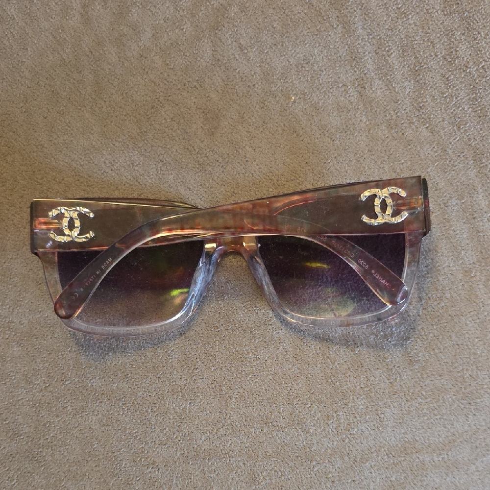 CHANEL Iridescent Sunglasses with Gold Accents